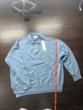 Lattelier Baby Blue Knit Polo Cardigan #B33